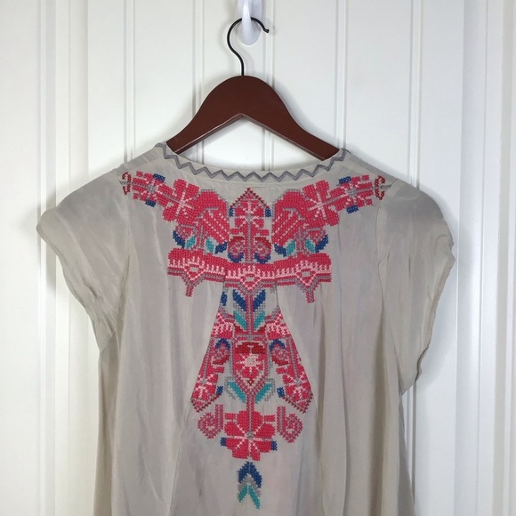 Johnny Was Biya 100% Silk Embroidered Tunic Size X-Small. - Picture 5 of 16